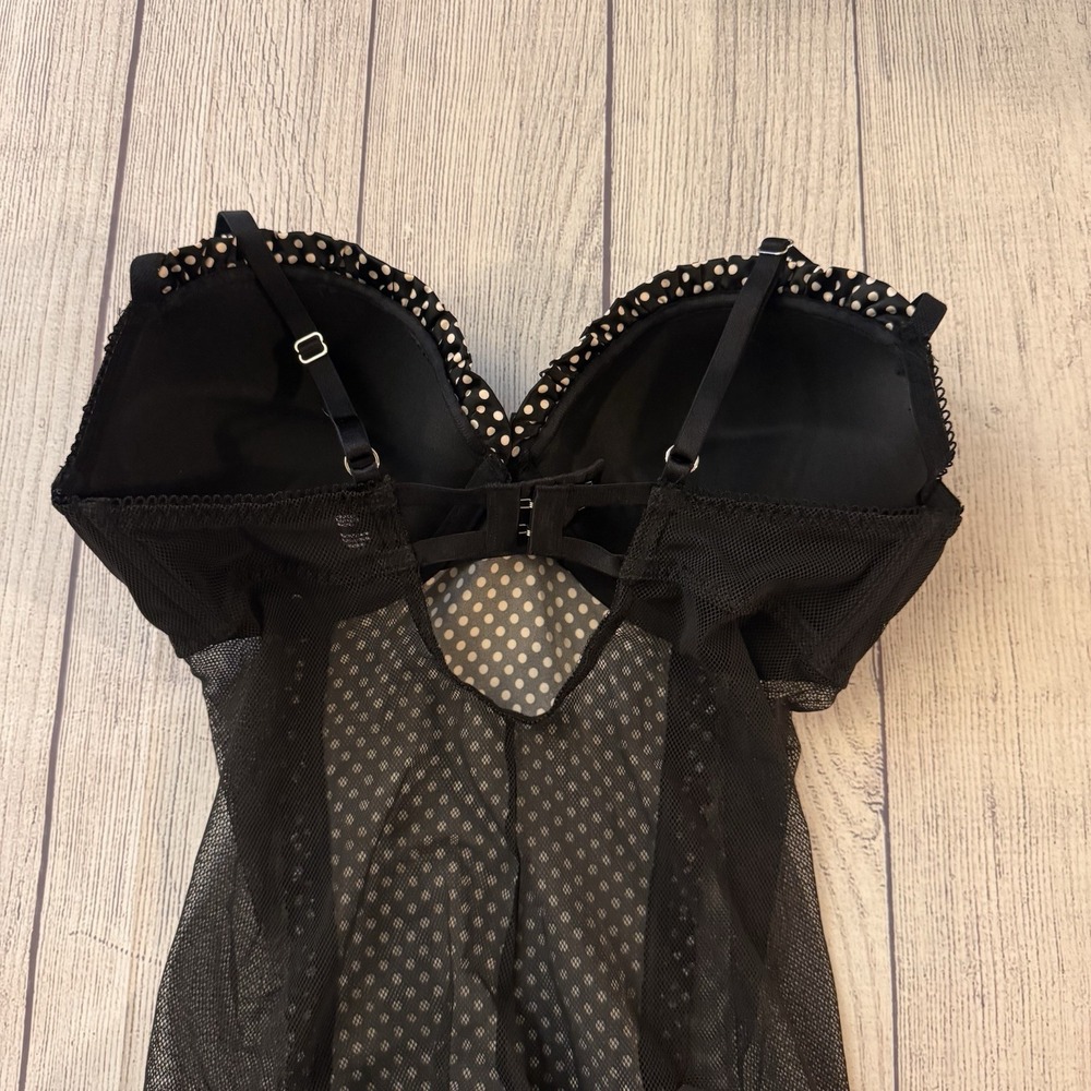 Victoria's Secret Sexy Little Things 36D Corset Bustier Polka Dot Lingerie - Picture 5 of 9